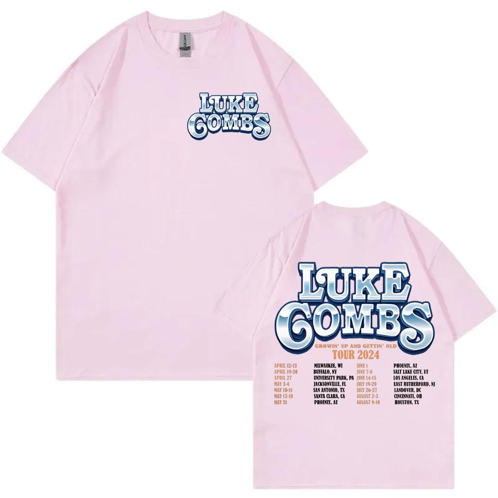Singer Luke Combs Tour 2024 Tshirt Mens Womens Fashion Hip Hop Short Sleeve Tshirts High Quality Pure Cotton Loose T Shirts
