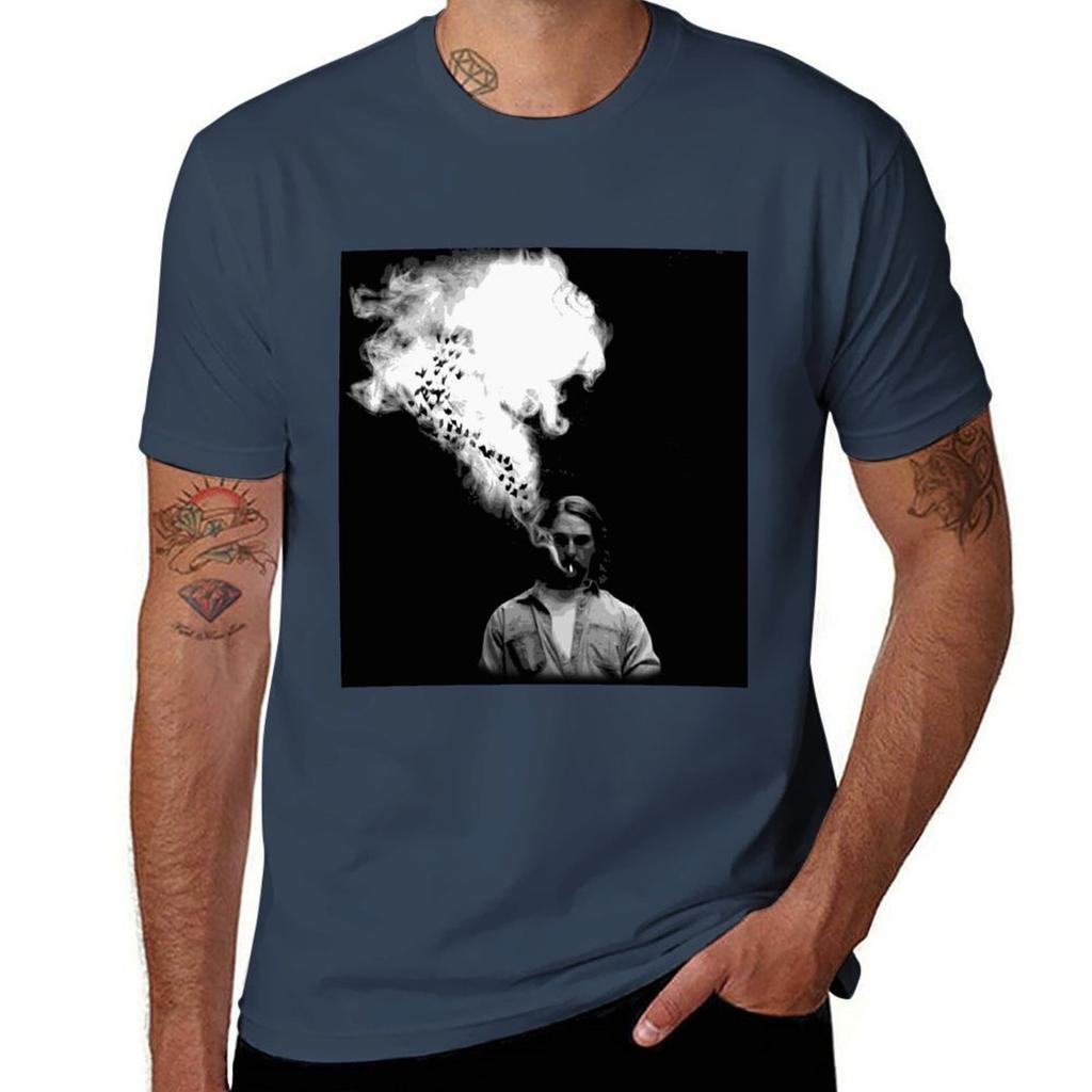T-shirt Rustin Cohle da True Detective che fuma una sigaretta Maglietta sportiva assorbi sudore