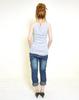 Andit Long Collar Tank Made in Rib Plus Long Length Top, Japan, 100% Cotton, Knit, Layering, Spring/Summer, Size, 201. White, Medium,