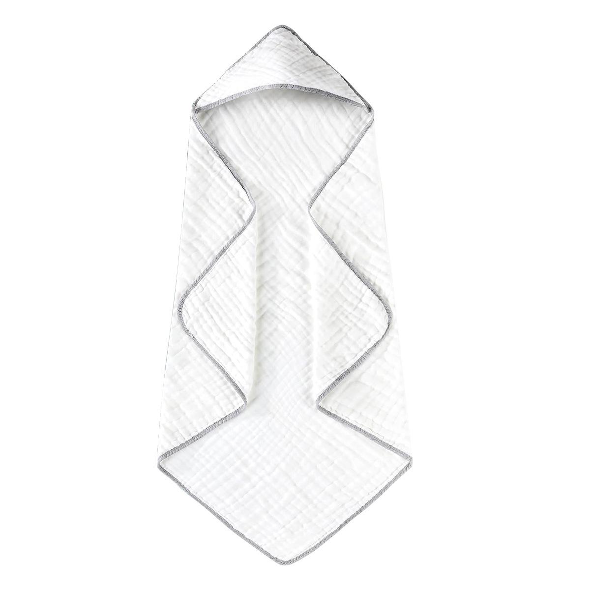 Best Selling 6 Layer Seersucker Baby Hooded Towel Soft Children s Bath Cape for Bath Supplies Essential чёрный