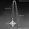 Collana Wicca Strega Nodo Celtico Pentagramma Sole Luna per Donne Uomini Acciaio Inossidabile Strass Amuleti Stregoneria Gioielli a Catena