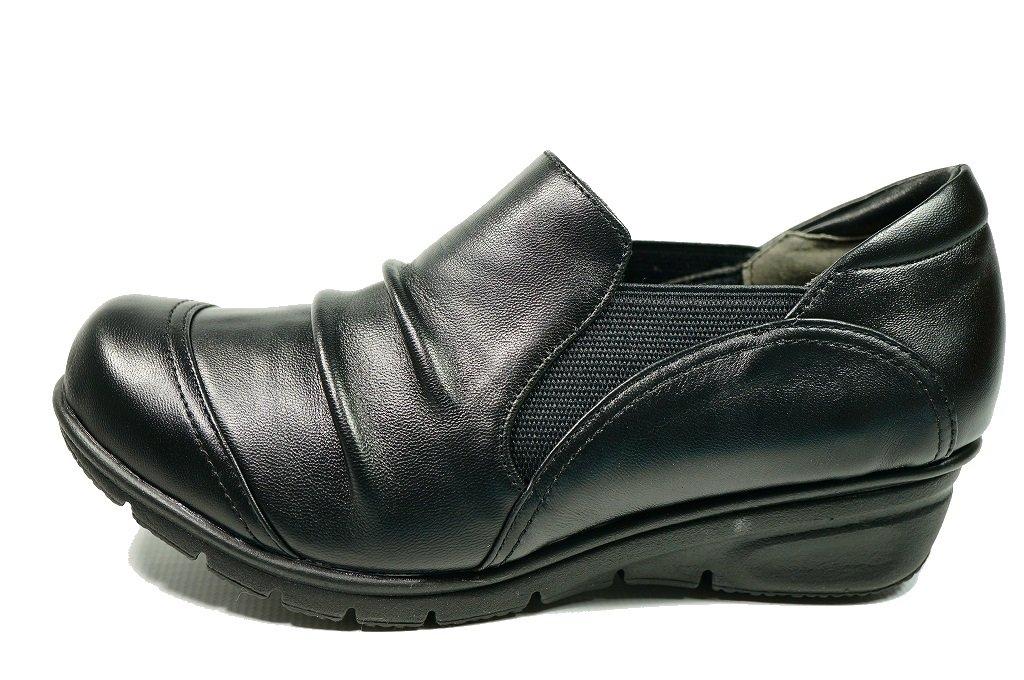 Yuriko Matsumoto Casual Town Walking Shoes, Genuine Leather (Size 23cm, Black)
