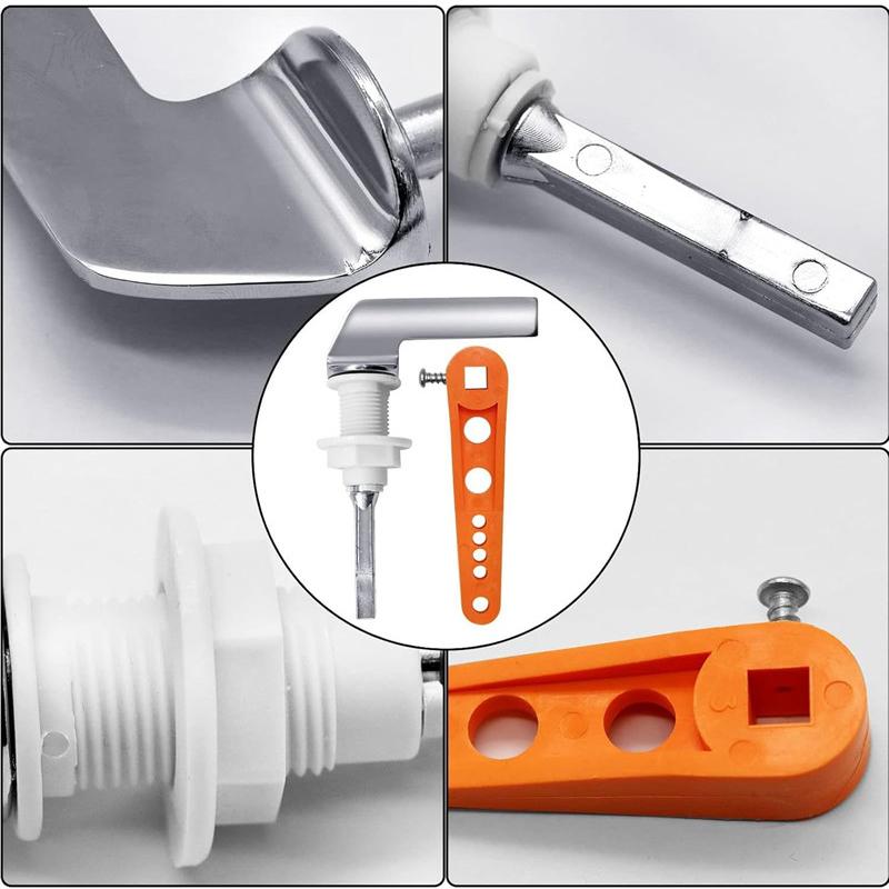 Toilet Flush Handle Replacement Universal Fit Toilet Cistern Handle Chrome Metal