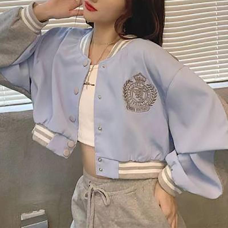Small Fresh Coat for Women In Autumn and Winter New Top Loose Small Fresh Sweatshirt Short Baseball Uniform