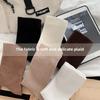 5 Paar Socken Milchtee-Farbe Frühling und Herbst Stapelsocken Damenmode Mittelwaden-Socken Spaghetti-Socken Damen Baumwolle Einfarbig