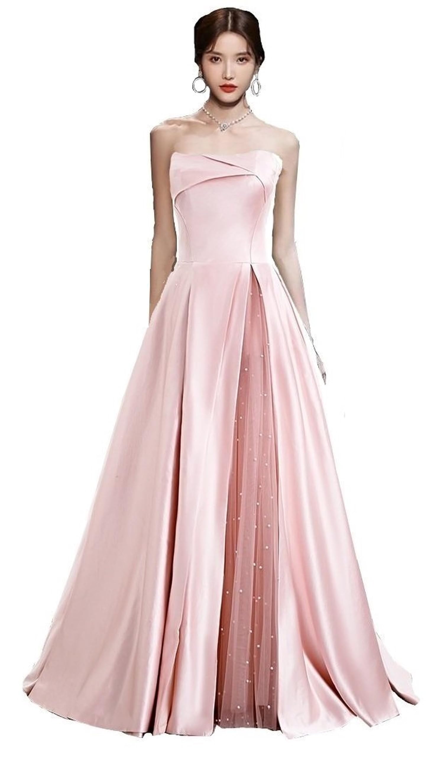 

Цвет Аккуратный и Формальный [Hosaku Co., Ltd.] Платье, Без рукавов, Бюстье, Стройное, Компактное, Застежка, Концерт, Выступление, Афтепати, А-силуэт, (Дж. П., розовый