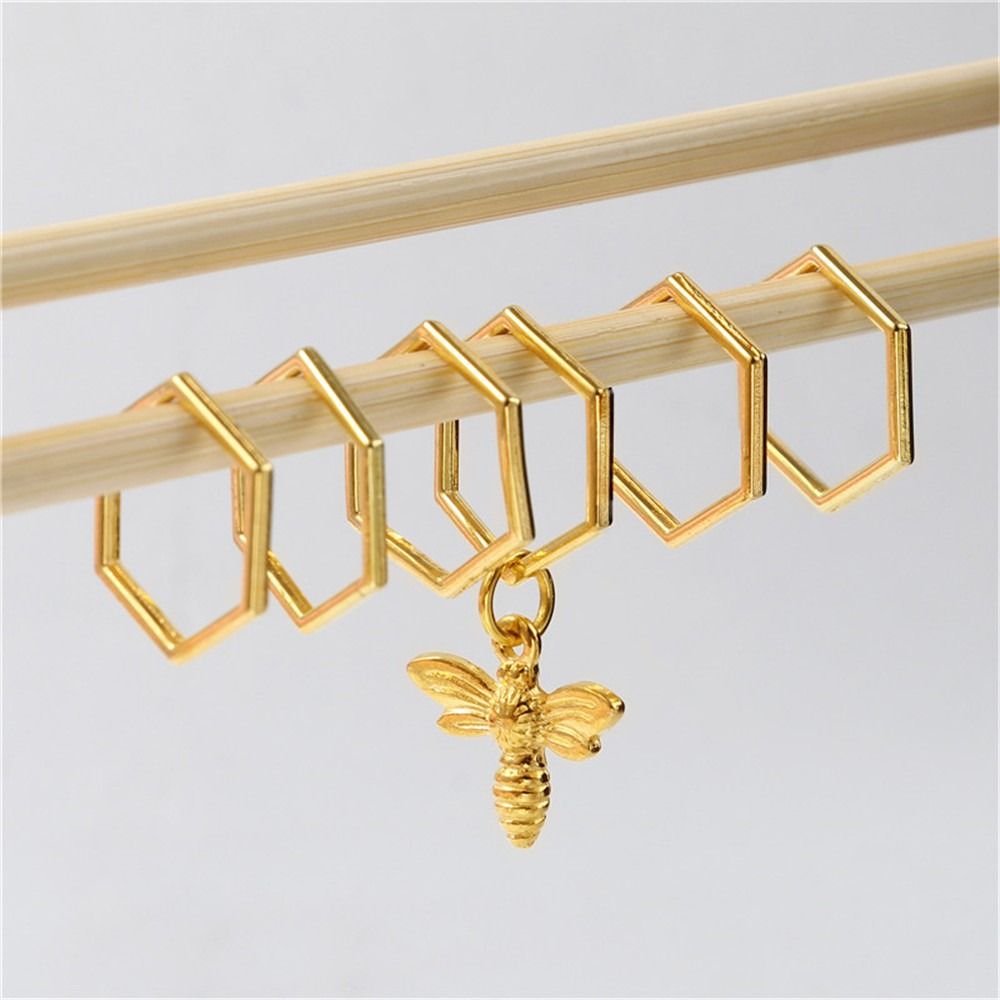 Needle Clip Knitting Accessories Hexagon Bee Crochet Locking Needle Clip Locking Stitch Markers
