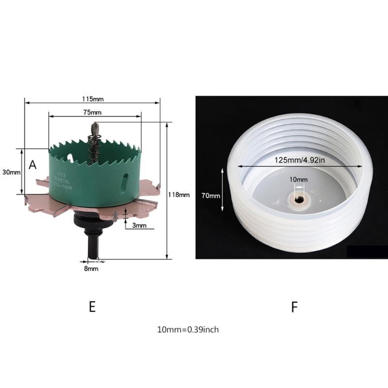 Hole Saw Cutter H.S.S Drill Bit Woodworking Hole Cutter with High Precision Cutting Teeth for Downlight Gypsum Board