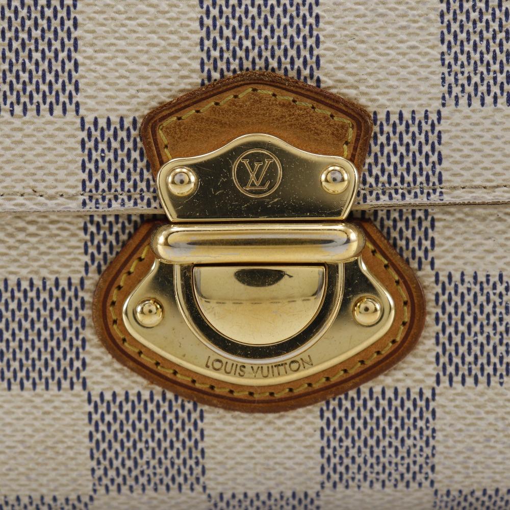 LOUIS VUITTON Portefeiulle Joy Bi-Fold Wallet N60030 Damier Azur Canvas Women Used