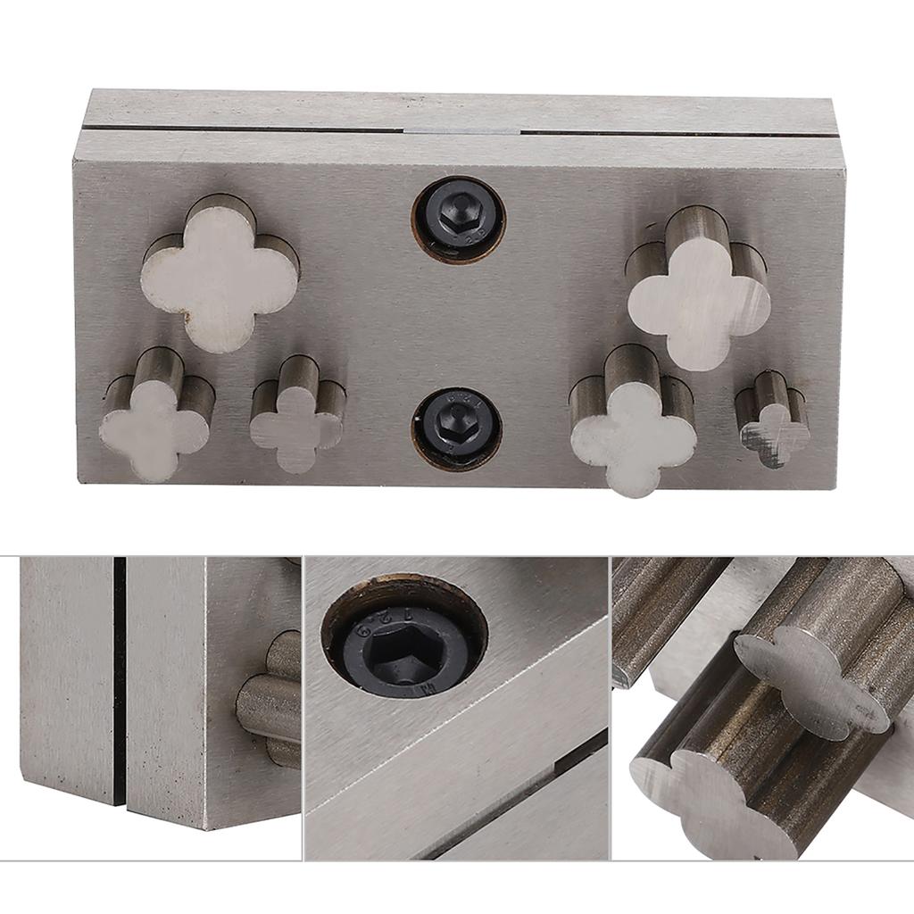 Punch Die Disc Set Hole Cutting Steel Plate Lucky Clover Punching Cut Jewelry Tools