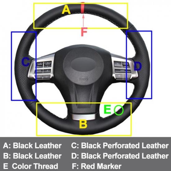For Subaru Forester Legacy Outback 2013 XV Hand Sewing Car Steering Wheel Cover