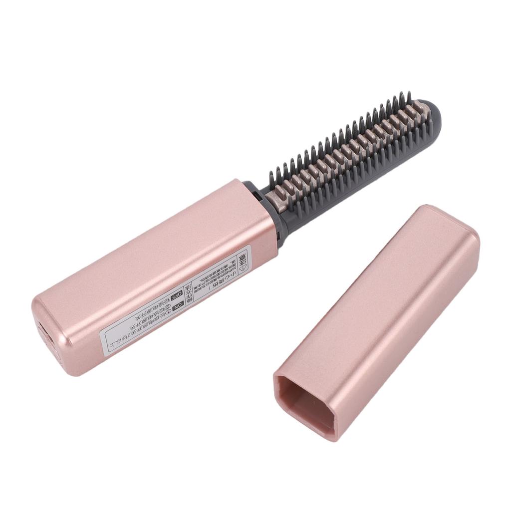 Mini Flat Iron USB Rechargeable 15S Heat Up Cordless Small Hair Straightener for Short Hair Bangs Pink Gold