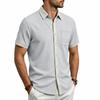Men's Short Sleeve Quick Dry Outdoor Collared Shirt with Chest Pocket and Button Down Front for Casual Wear
