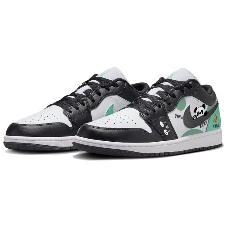 Jordan Air Jordan 1 Vintage Basketball Shoes Men's Low top Green/White 553558-131(Team56-hello)