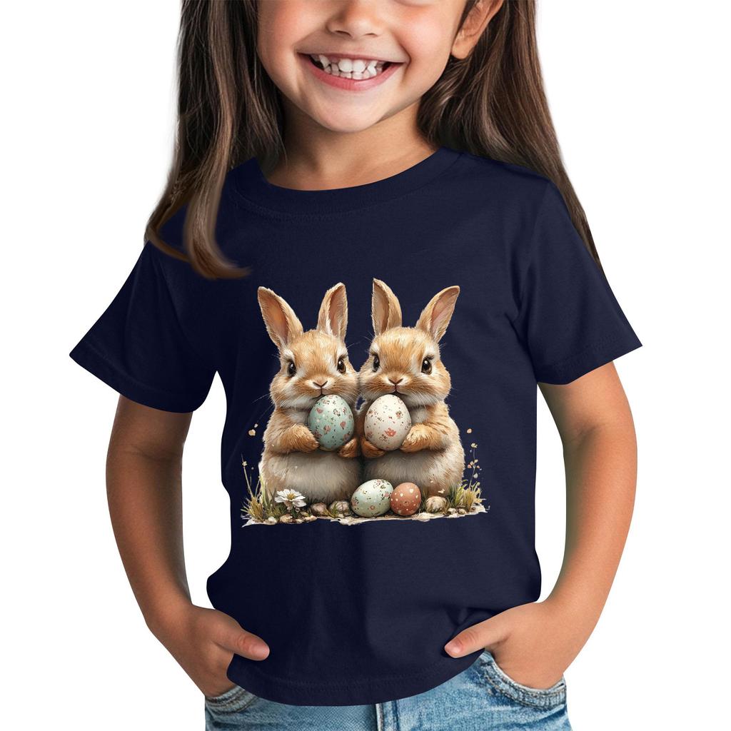 Children's Short Sleeve Neck T-Shirt Animal Print Daily Casual Top