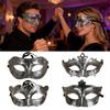 Retro Halvansikts Festmasker Antik Silver Guld Patinerad Finish Maskeradmask Kostymmasker Unisex