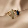 Double-Layer Cross Zircon Ring For Women Gold Silver Adjustable Finger Rings Bling Korean Elegant Jewelry Gift