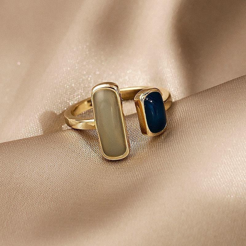 Double-Layer Cross Zircon Ring For Women Gold Silver Adjustable Finger Rings Bling Korean Elegant Jewelry Gift