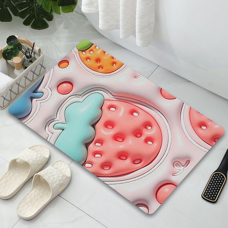 

Красочный фруктовый коврик для ванной комнаты, туалета, впитывающий нескользящий коврик для дома, гостиной, спальни, квадратный ковер 40 * 60cm