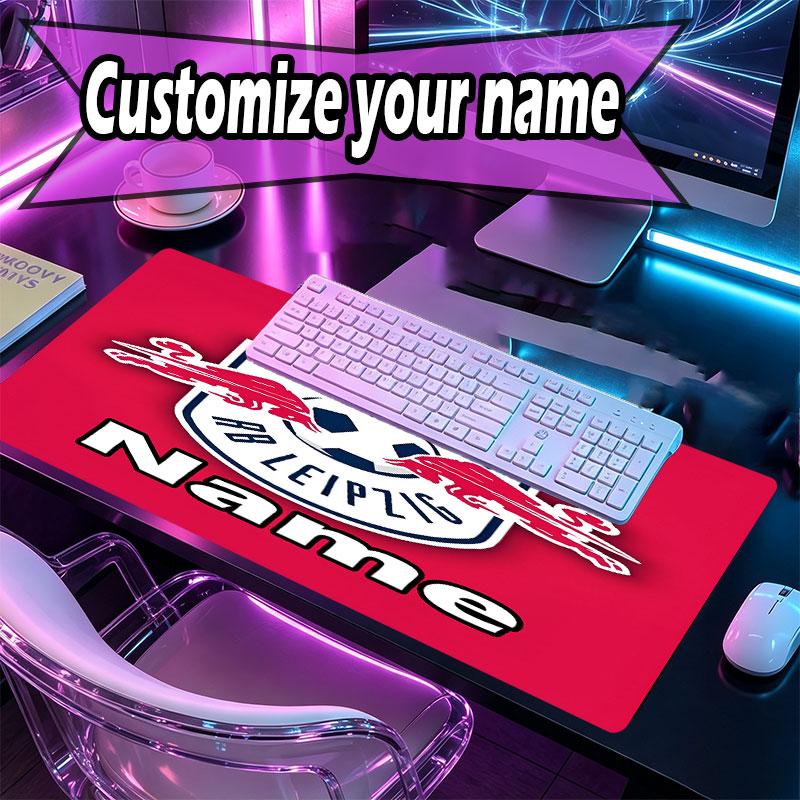Custom Name Personalized RB Leipzig Pattern Mousepad, Laptop PC Desk Mat, Decorative Desk Mat for Home Keyboard Pad Gift