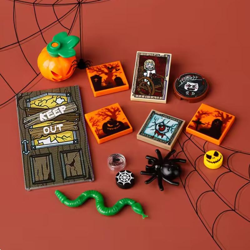 MOC Giocattoli in Mattoncini Set di Costruzione Testa di Zucca di Halloween Fai da Te Figure di Soldato Scheletro Regalo Bambini Natale Halloween