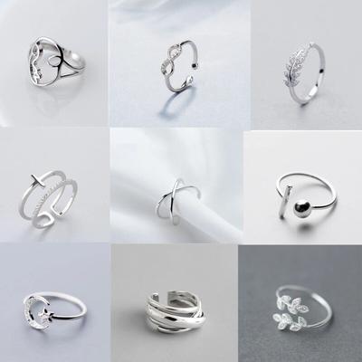 Vintage Punk Kryształowy Krzyż 925 Sterling Silver Rings Dla Kobiet Party Biżuteria Prezenty A006