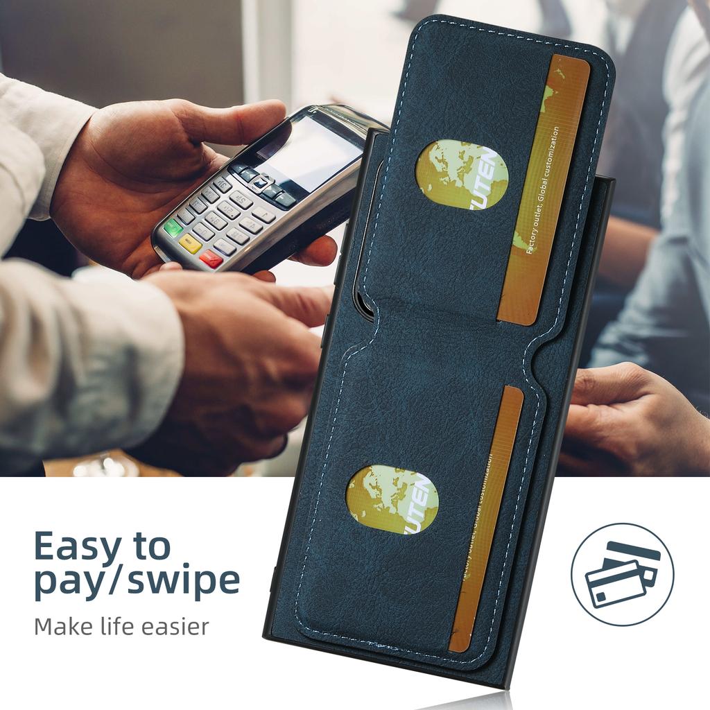 SUTENI H02 For Samsung Galaxy S23 Ultra Kickstand Case Card Slots Leather Back Cover