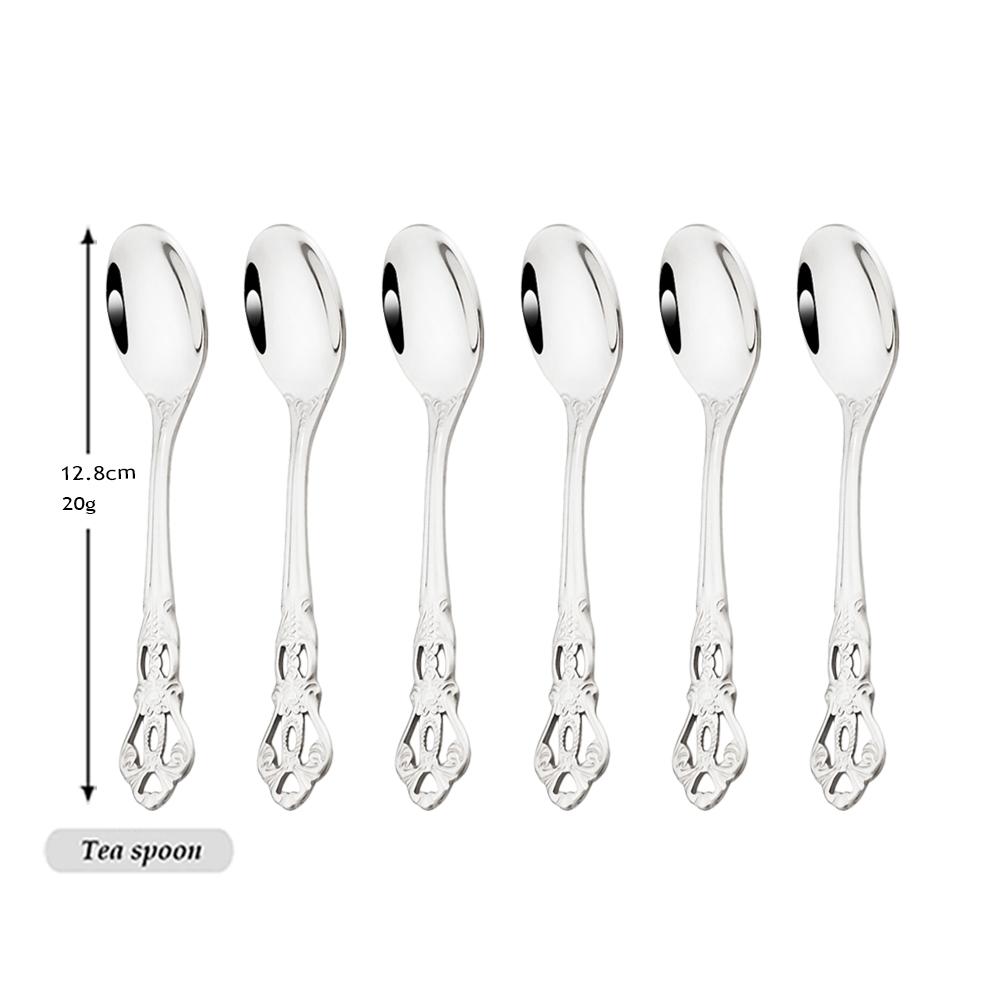 Mirror 24Pcs Vintage Dinnerware Set Stainless Steel Cutlery Set Knives Fork Teaspoon Tableware Kitchen Flatware Silverware Set