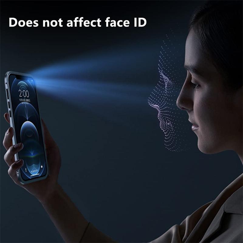 Für iPhone 16 Pro Max Hülle Anti-Spionage Doppelseitiges Hartglas+Magnetischer Metallrahmen Handyhülle