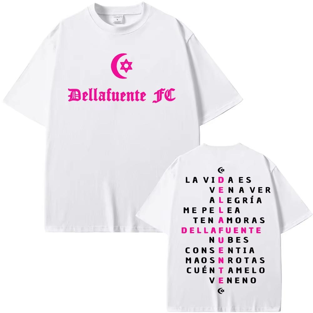 Rapper Dellafuente Double Sided Graphic Tee Shirt Harajuku Fashion Hip Hop Street Tshirts Men Women Comfort Pure Cotton T Shirt