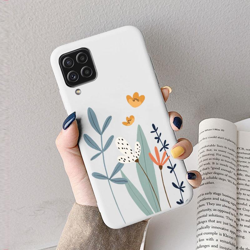 Hülle Für Samsung A12 5G M12 F12 A 12 Süßes Herz Blume Rückseite Weiches Silikon Matt Schutzhülle Für Samsung Galaxy A12 5G
