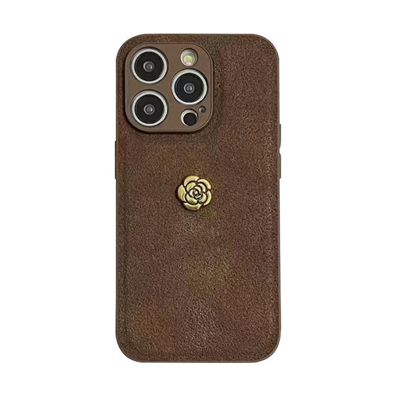 Kožený nárazuvzdorný kryt Camellia pro Apple iPhone 11/12/13Pro/14ProMax