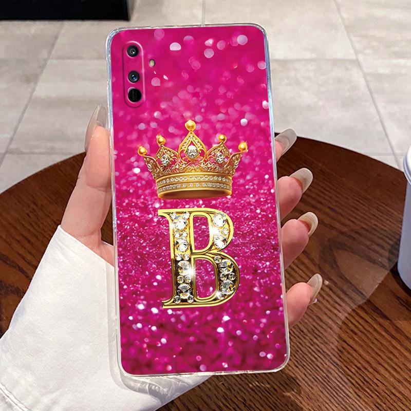 

Модный чехол для телефона с короной и красивой буквой для пары, для Realme C3/Realme C3i, прозрачный ТПУ, ударопрочный, мягкий корпус Realme C3