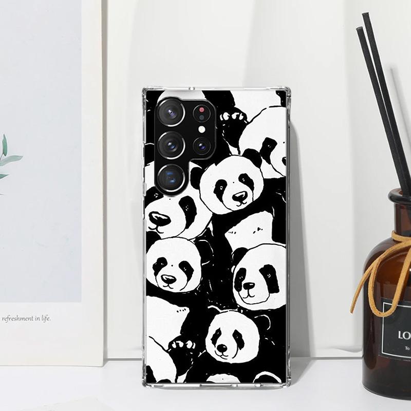 

Cartoon Cute Panda Bear Phone Case For Samsung Galaxy S26 S25 Edge S24 FE S23 S22 Ultra S21 Plus S20 + Art Fundas Back Cover Gal Samsung S26 Plus