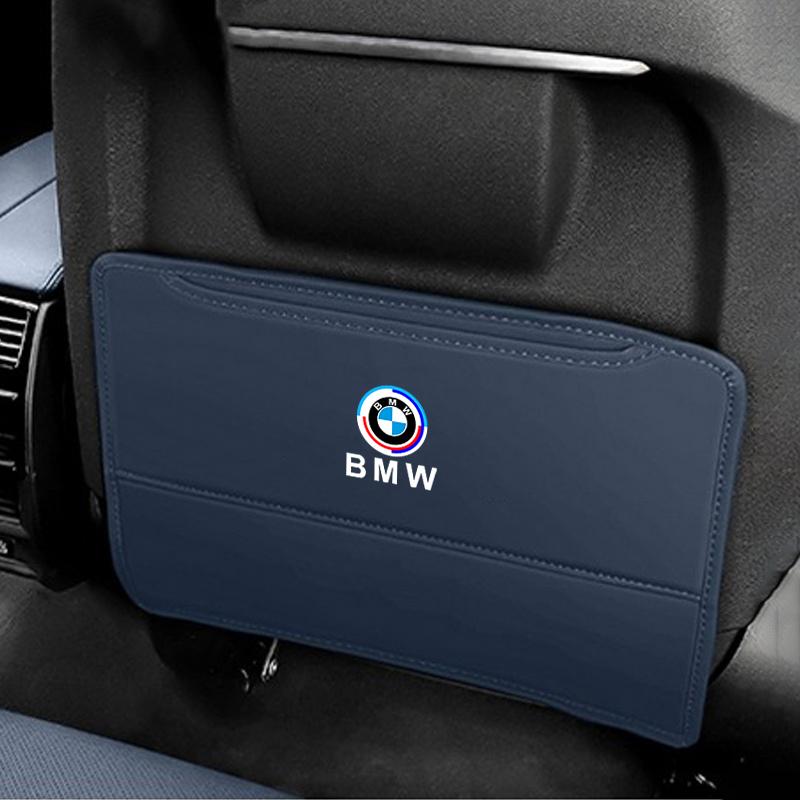 For BMW 50th Anniversary E46 E90 F30 G20 F10 X1 X3 X5 X6 PU Leather Car Seat Anti-kick Pad Dust-Proof Protection Mat Accessories nlvc53