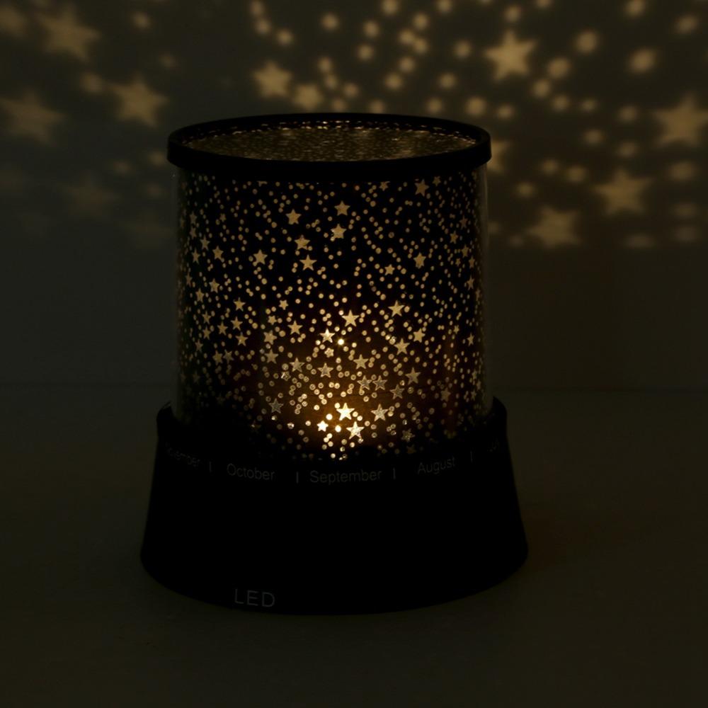 Battery Powered Night Light Stars Pattern Projector Light Romantic LED Projector Lamp Room