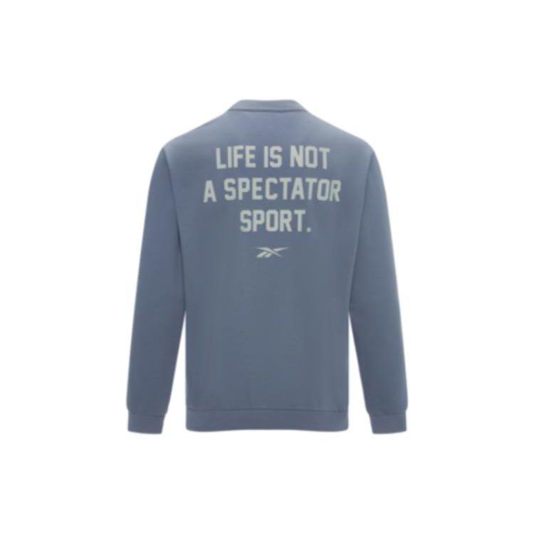Reebok Letter Crewneck Sweatshirt Unisex Sweatshirt Blue Gray 23RMF303UGB7