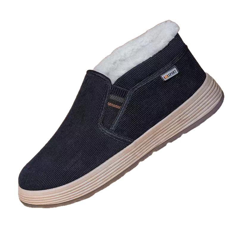 Winter new cloth shoes men's velvet thickened warm cotton shoes non-slip soft-soled low-top snow boots