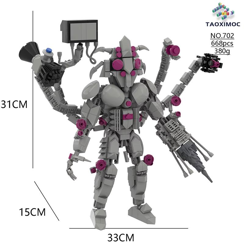 Macht Skibidi Toilet Bausteine Titan Clock Man 2.0 Kameramann Speakerman TV-Mann Steine DIY Moddell Spielzeug für Kinder Geschenk Osterspielzeug