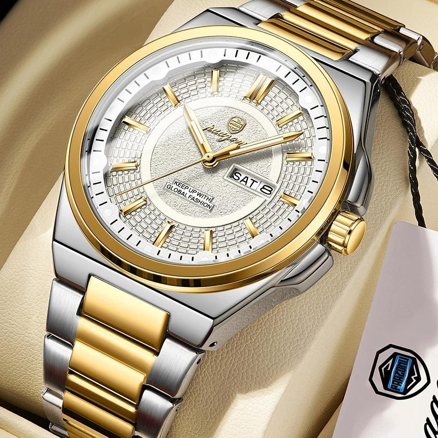 Fashion Classic Man Watch Waterproof Luminous Date Week Luxury Men Watch Stainless Steel Quartz Business Men's Watches