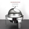 Round Stainless Steel Buffet Chafing Dish with Transparent Lid