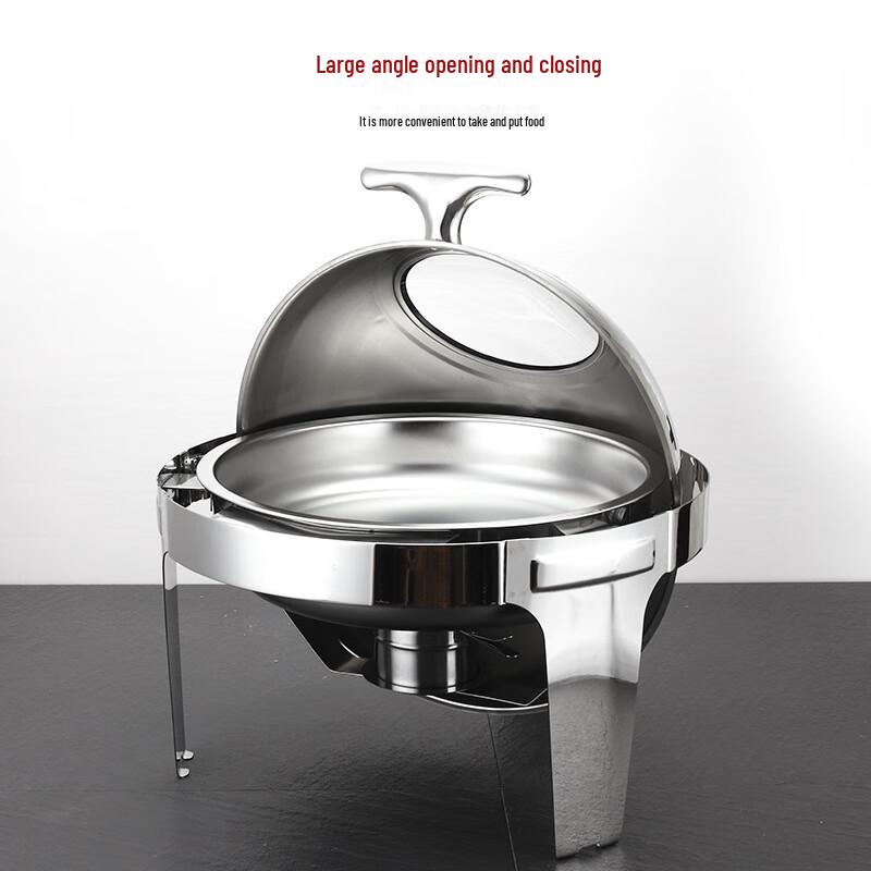 Round Stainless Steel Buffet Chafing Dish with Transparent Lid