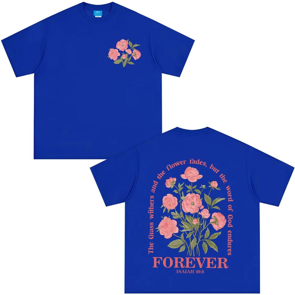 Summer Hot Sale Christian Bible Verse Jesus Vintage Floral Graphics Tees Unisex Unisex Fashion Trendy Tee Loose Cozy And Versatile