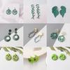 Green Women's Earrings Korean Fashion Hanging Earrings for Girls Acrylic Pendants Dangle Earrings Pendientes De Colores