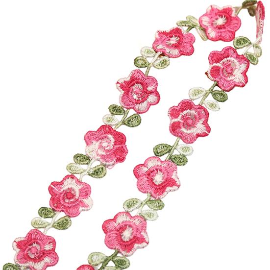 Yousheng Flower Lace Trim Ribbon Vibrant Color Widely Used DIY Crafts Embroidered Crochet Lace Trim Fabric Decorations for Sewing