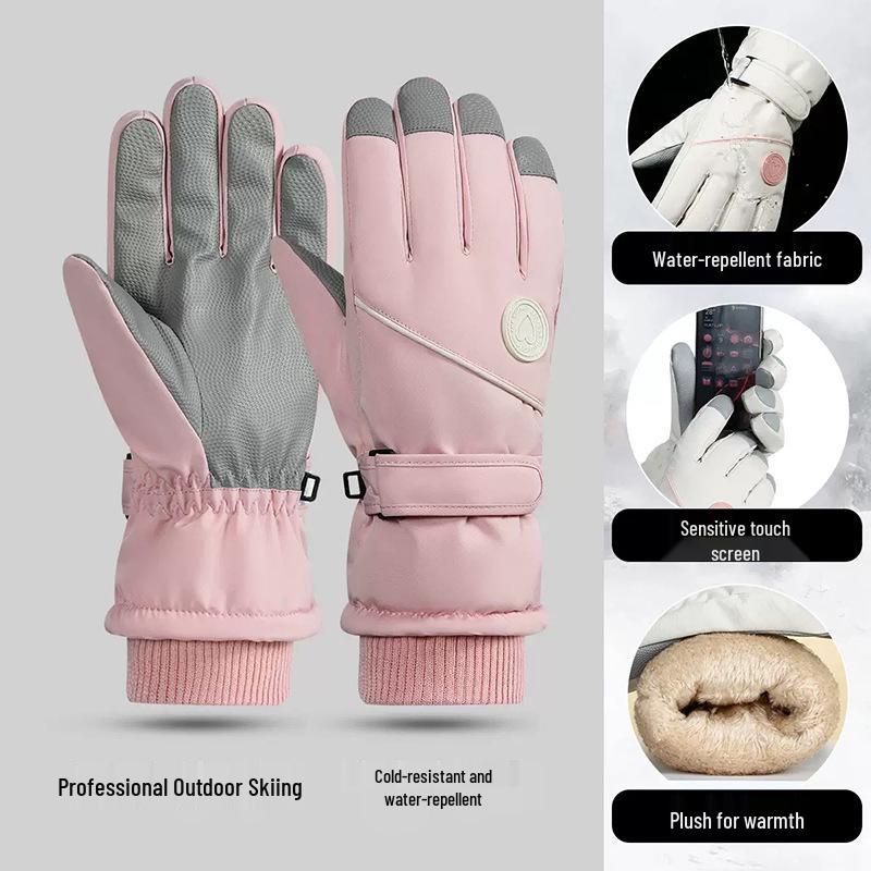 

Unisex Autumn-Winter Touchscreen Cycling & Skiing Gloves - Velvet Lined & Thickened for Outdoor Sports M
