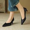 Fashion NEW Spring/Autumn Women Pumps Genuine Leather Shoes for Women Pointed Toe Thin Heel Shoes Cocise Black High Heels Stiletto Heels