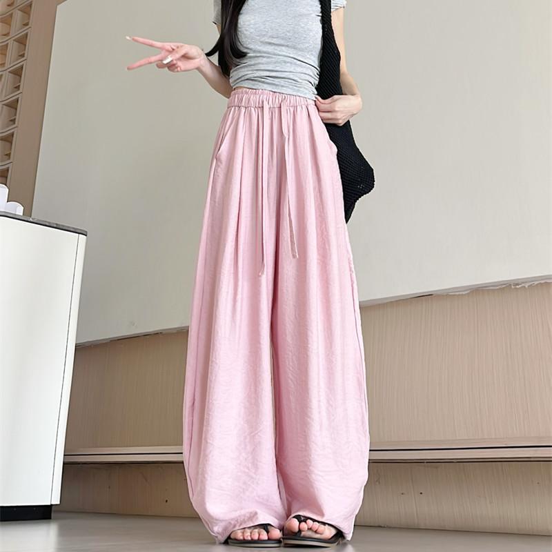 2026 Loose Fit Ice Silk Anti-Wrinkle Straight Leg Pants XL (65-77.5kg)