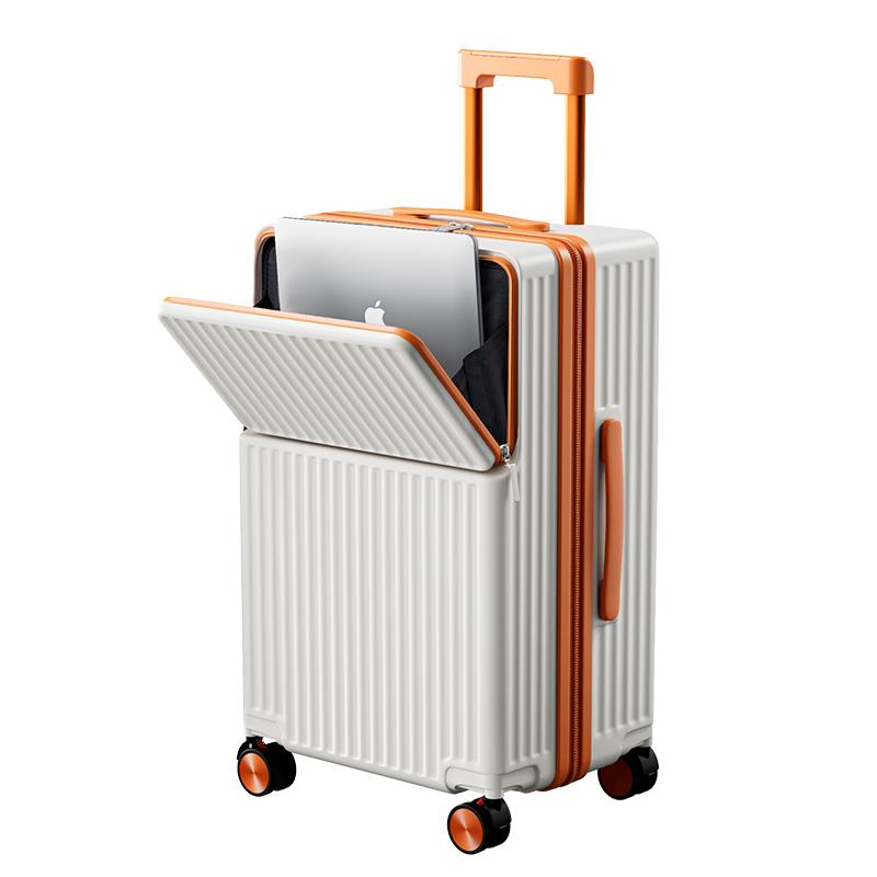 Women's 28-Inch Carry-On Suitcase with Front Opening, Large Capacity, Durable Trolley Case with Universal Wheels