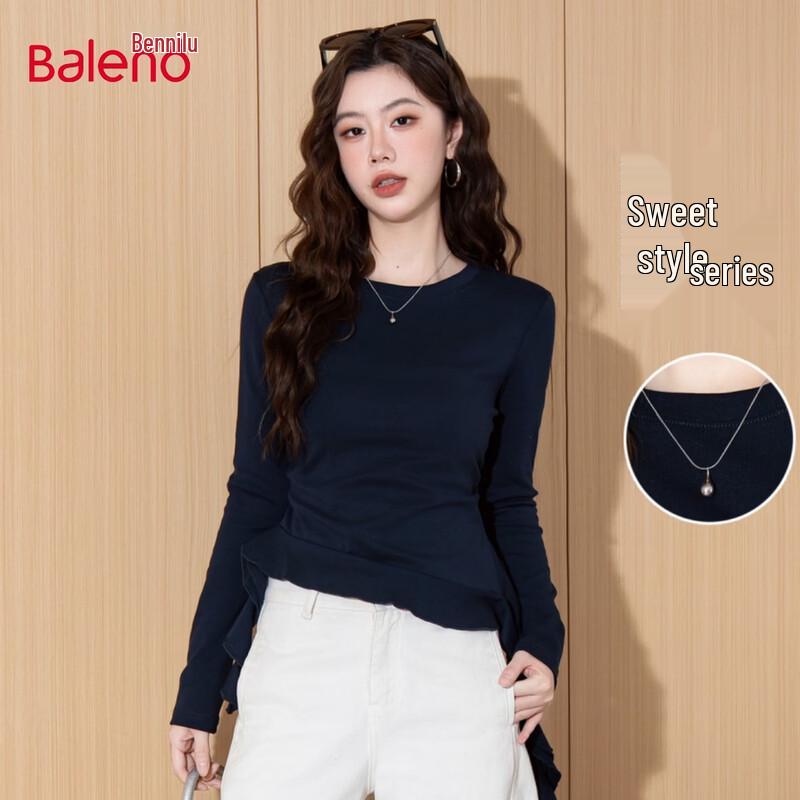Baleno Women s Ruffle Trim Slim Fit Top L